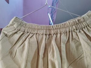 234. Beige Palazzos with Lace Trim