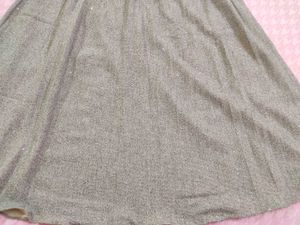 New Grey A-Line Midi Skirt