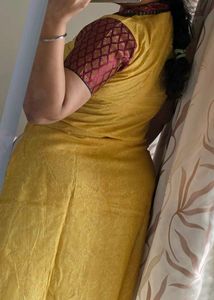 Vibrant Yellow Kurta with cotton bottom