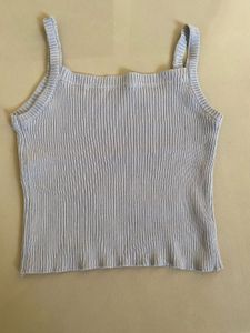 Light Blue Ribbed Tank Top
