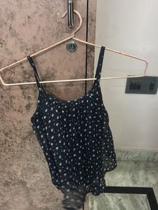 Chic Black & White Polka Dot Cami Top