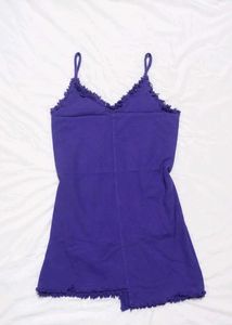 Purple Trim denim dress