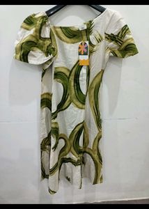 Unique Print Puff Sleeve Dress