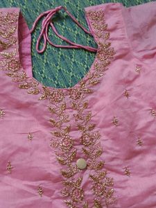 Pink Embroidered Kurta with Dupatta