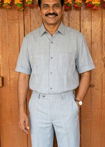 Men's Grey shirt pant both (safari shuit)