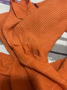 Orange Bell Sleeve Kurta