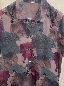 Vintage Floral Print Blouse