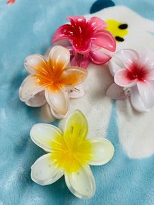Flower Hair Claw Big Size Combo Of 4 🌸