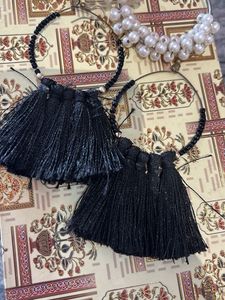 Elegant Pearl &amp; Tassel Hoop Earrings