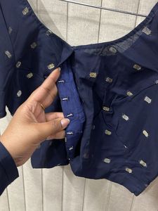 Elegant Navy Blue Blouse