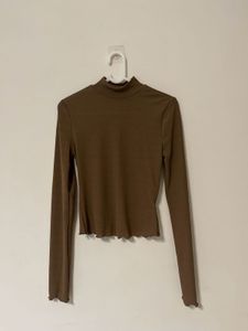 Brown Turtleneck Top