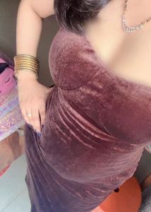 ginger by lifestyle-Brown Velvet Strapless Dress