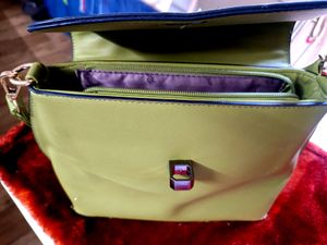 Stylish Green Hand Bag.     Lil Ripped From Its Bottom