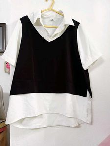 Chic Two-Tone Layered Top