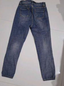 Stylish Patchwork Blue Denim Jeans