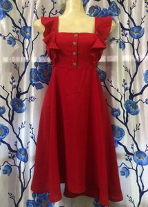 Chic Red A-Line Dress
