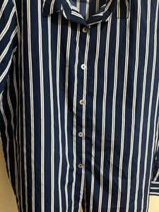 Men's Navy Striped Button-Down Shirt