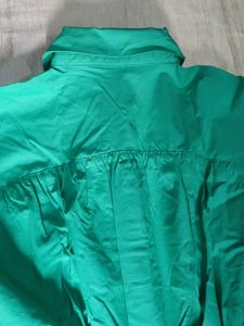 Green Button-Up Peplum Top