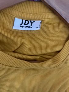 Yellow Cropped Long Sleeve Top
