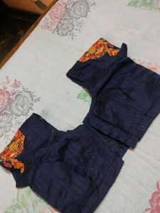 Orange Embroidered Saree