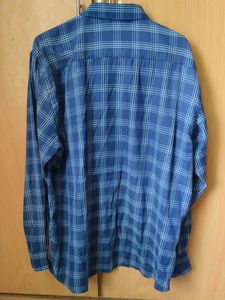 Men's Blue Plaid Long Sleeve Shirt
