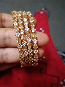 Gold Plated Ad Bangle Set