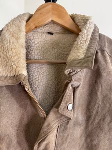 Vintage Brown Suede Shearling Jacket