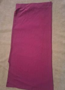 Maroon High-Waisted Slit Skirt