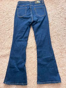 Flared Blue Denim Jeans