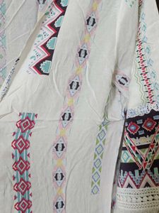 Bohemian White Open Front Kimono