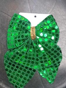 Sparkly Green Sequin Bow Hair Clip