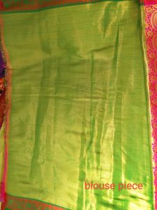 Beautiful Pink Silk Saree with Gold Border