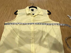 Basic Editions Shirt Top Women's Size XL Yellow