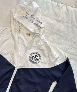 Men's White &amp; Navy Windbreaker Jacket