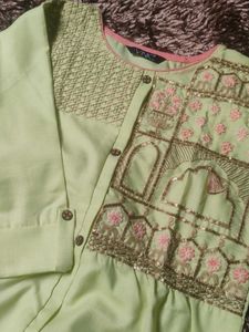 Embellished Pastel Green Kurta