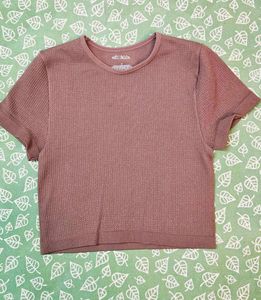 Textured Crew Neck T-Shirt
