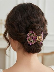 Elegant Floral Metal Hair Claw Clip