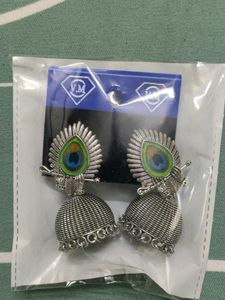 Peacock Jhumka Earrings
