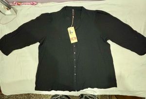 VETO Black Button-Up Top