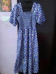 Cute Daisy Print Midi Dress
