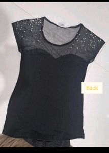 Sparkly Black Mesh Top with Tulle Skirt
