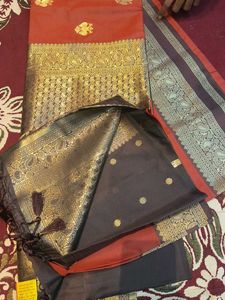 Elegant Chocolate with Gold Motifs Saree
