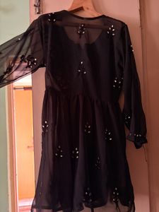 Stunning Black Embellished Kurta