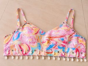 Bohemian Print Crop Top with Shells