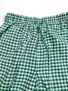 Green &amp; White Gingham Check Pants