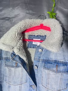 Denim Jacket with Sherpa Collar