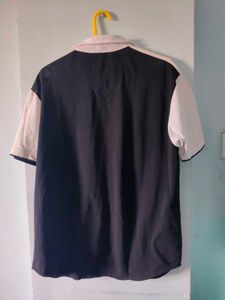 Two-Tone Color Block Button-Up Shirt&amp;Denim pants