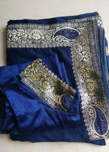 Elegant Navy Blue Saree