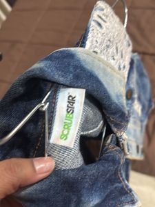 Denim Vest with Lace Detailing