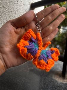 Crocheted Butterfly Keychain 🦋🧡